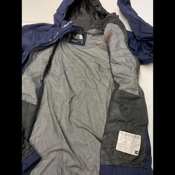 Boys THE NORTH FACE Blue Lined HyVent Shell Rain Jacket Sz XL